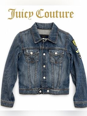Vintage Juicy Couture Y2K Dog Lover Patch Denim Jacket- Small